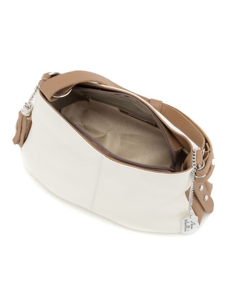 Mia Ledertasche cremefarbenes Leder - 30x8x20 cm