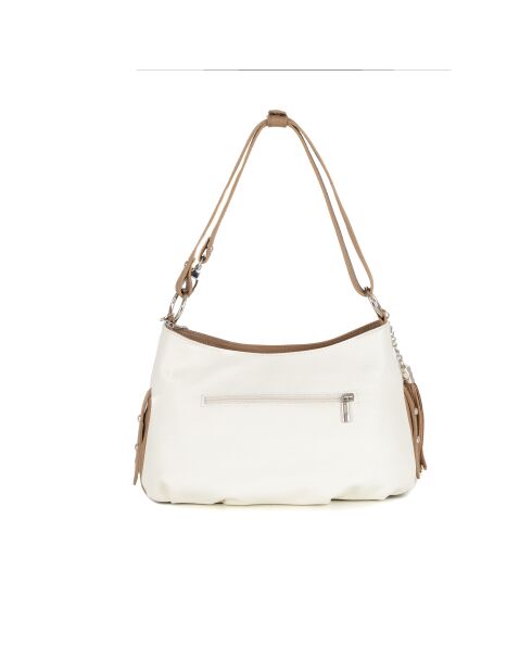 Mia Ledertasche cremefarbenes Leder - 30x8x20 cm