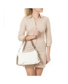 Mia leren tas crème leer - 30x8x20 cm