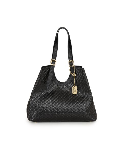 Borsa Velia in pelle nera - 42x14x33 cm