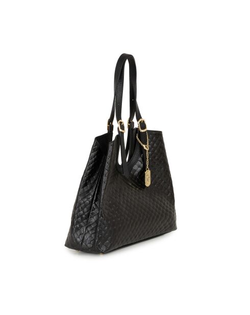 Borsa Velia in pelle nera - 42x14x33 cm