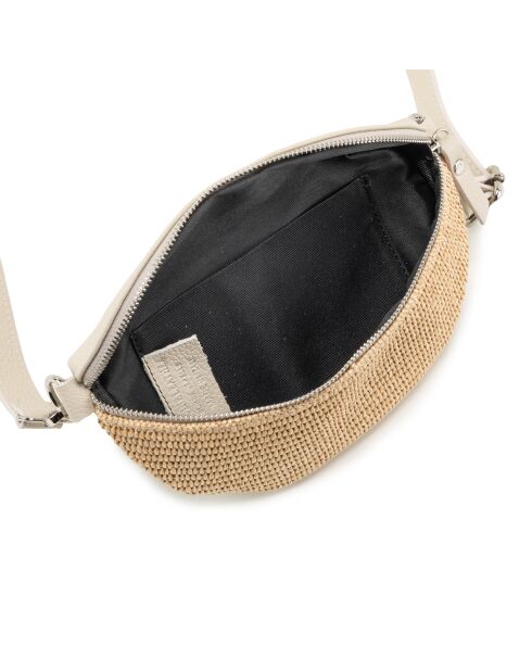 Niccone beige leren tas - 25x4x14 cm