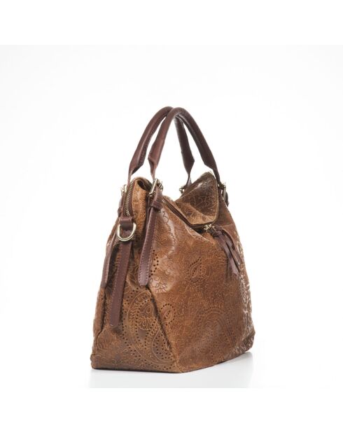 Bruine leren tas Cortona - 40x16x36 cm