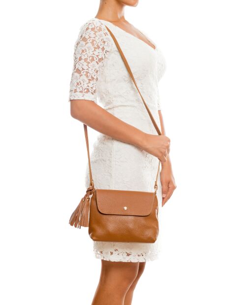 Bagni cognac leren tas - 25x7x17 cm