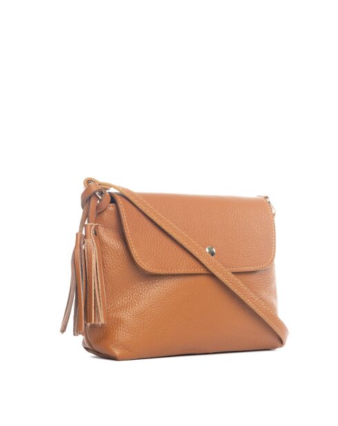 Bagni cognac leren tas - 25x7x17 cm