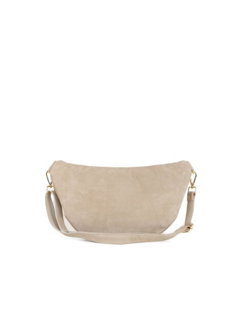 Iolanda lichte taupe leren tas - 36x12x22,5 cm
