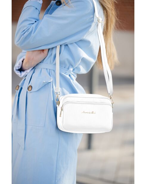 Sac en cuir Tabita blanc - 22x10x15 cm