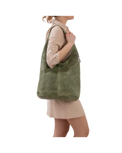 Palladia grüne Ledertasche - 38x2x30 cm