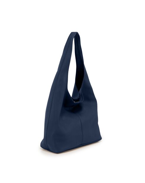 Tarquinia marineblauwe leren tas - 32x16x32 cm