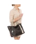 Borsa Solana in pelle moka - 42x20x30 cm