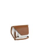 Lola Ledertasche aus weißem Leder - 24x6x18 cm