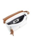 Lola Ledertasche aus weißem Leder - 24x6x18 cm