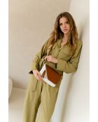 Lola Ledertasche aus weißem Leder - 24x6x18 cm