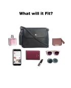 Borsa Bagni in pelle nera - 25x7x17 cm