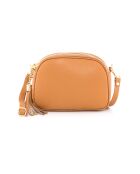 Monte Sparagio leren tas cognac - 23x7x17 cm