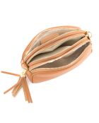 Monte Sparagio leren tas cognac - 23x7x17 cm