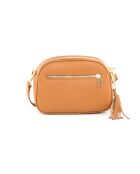 Monte Sparagio leren tas cognac - 23x7x17 cm