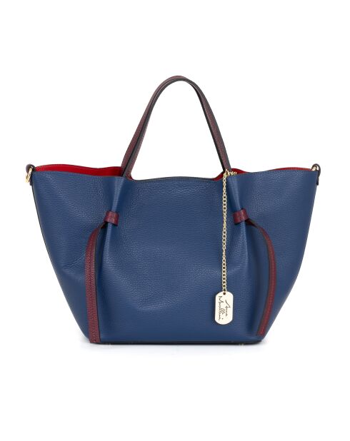 Bolso Pietrina de piel azul - 26x15x25 cm