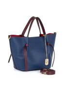 Bolso Pietrina de piel azul - 26x15x25 cm