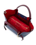 Bolso Pietrina de piel azul - 26x15x25 cm