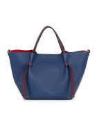 Bolso Pietrina de piel azul - 26x15x25 cm