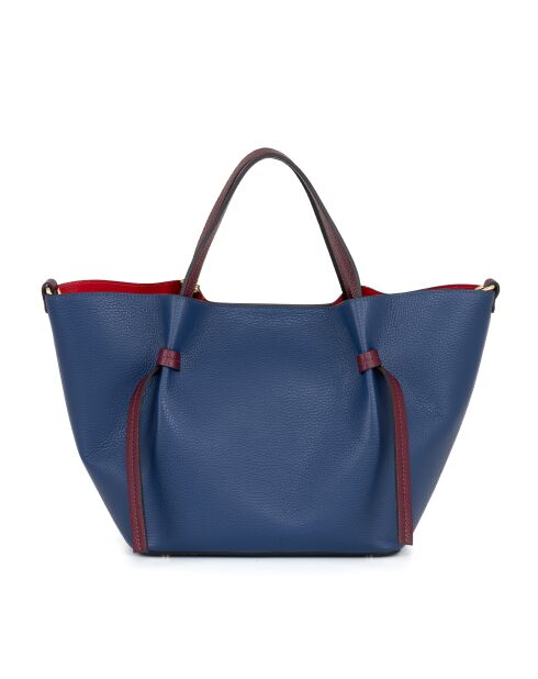 Bolso Pietrina de piel azul - 26x15x25 cm