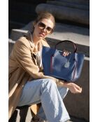 Bolso Pietrina de piel azul - 26x15x25 cm