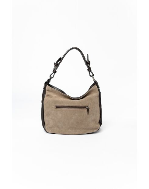 Forena leren tas taupe-donkerbruin - 32x11x25 cm