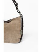 Forena leren tas taupe-donkerbruin - 32x11x25 cm