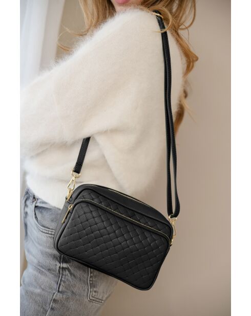 Borsa Colomba in pelle nera - 22x10x15 cm