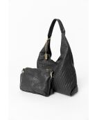 Nicolina schwarze Ledertasche - 41x11x42 cm