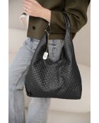 Nicolina schwarze Ledertasche - 41x11x42 cm