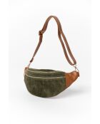 Carola leren tas groen leer - 32x9,5x16 cm
