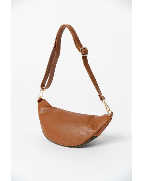 Carola leren tas groen leer - 32x9,5x16 cm