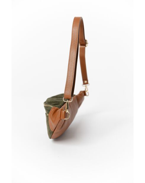 Carola leren tas groen leer - 32x9,5x16 cm