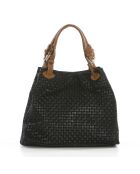 Fosdinovo zwarte leren tas - 37x15x45 cm