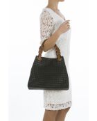 Fosdinovo zwarte leren tas - 37x15x45 cm