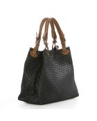 Fosdinovo zwarte leren tas - 37x15x45 cm