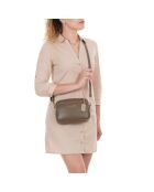 Tabita Tasche aus taupefarbenem Leder - 22x10x15 cm