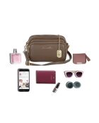 Tabita Tasche aus taupefarbenem Leder - 22x10x15 cm