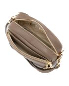 Tabita Tasche aus taupefarbenem Leder - 22x10x15 cm