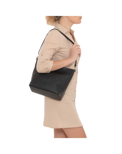 Borsa Trapani in pelle nera - 33x14x25 cm