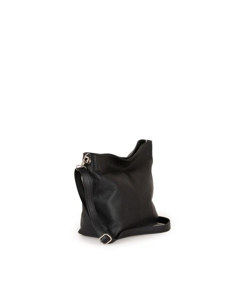 Borsa Trapani in pelle nera - 33x14x25 cm