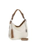 Fiorella Ledertasche cremefarbenes Leder - 30x9x27 cm