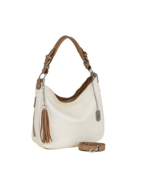 Fiorella Ledertasche cremefarbenes Leder - 30x9x27 cm