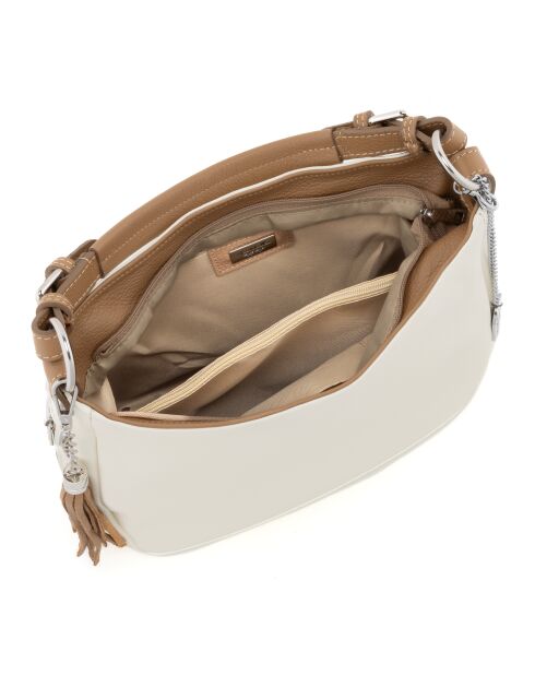 Fiorella Ledertasche cremefarbenes Leder - 30x9x27 cm