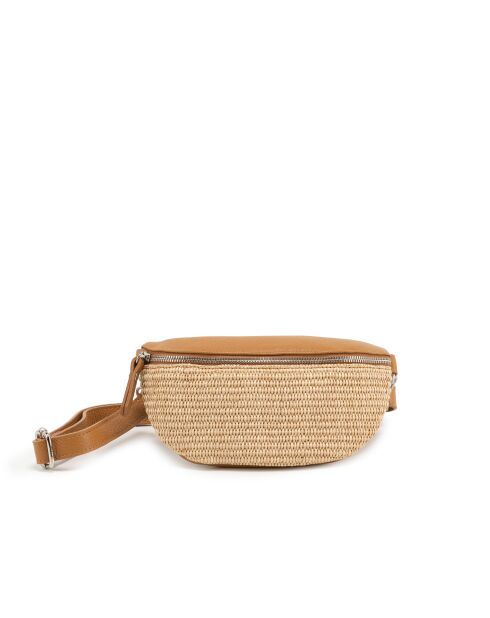 Niccone cognac leren tas - 25x4x14 cm