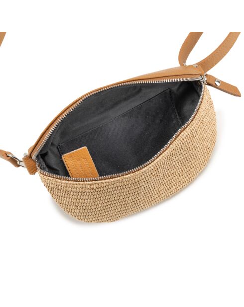 Niccone cognac leren tas - 25x4x14 cm