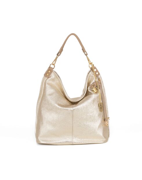 Greta platina leren tas - 34x17x38 cm