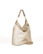 Greta Platin-Ledertasche - 34x17x38 cm